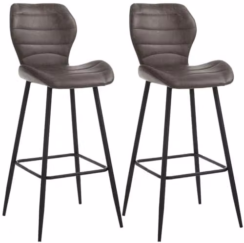 Giordanoshop Set 2 Sgabelli 44,5x46x107,5 cm in Similpelle Marrone