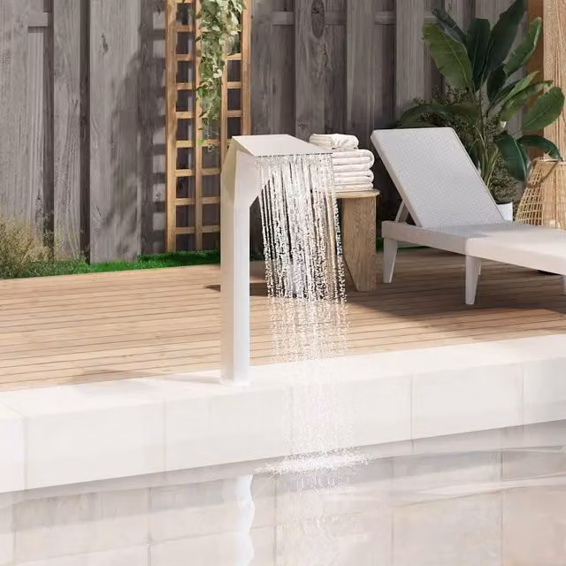Fontana per Piscina in Acciaio Inossidabile 50x30x90 cm Argento 43695