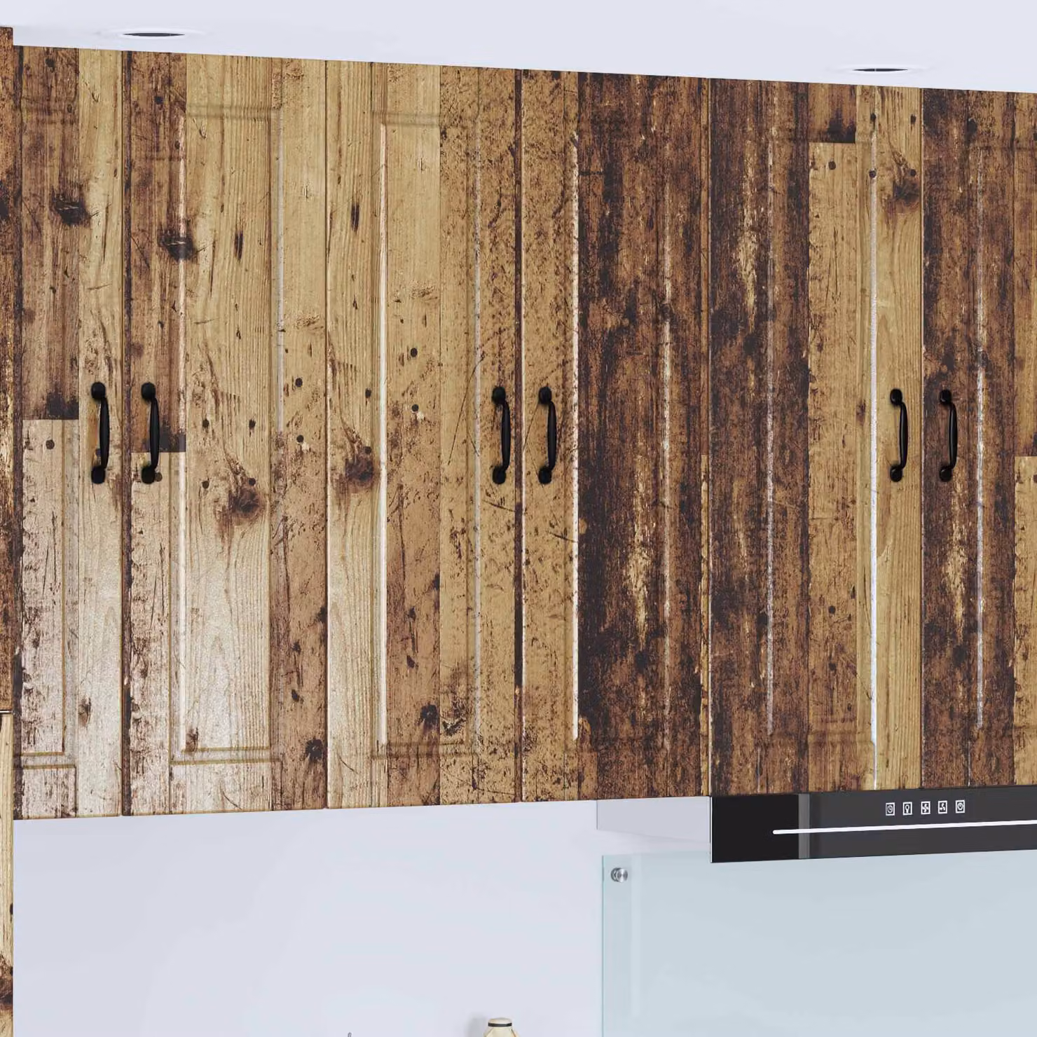Armadietto a muro vidaXL PORTO in legno vecchio marrone con ante a battente e ripiani interni L: 60 cm, P: 31 cm, H: 100 cm