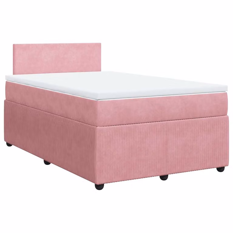 Giroletto a Molle con Materasso Rosa 120x200 cm in Velluto
