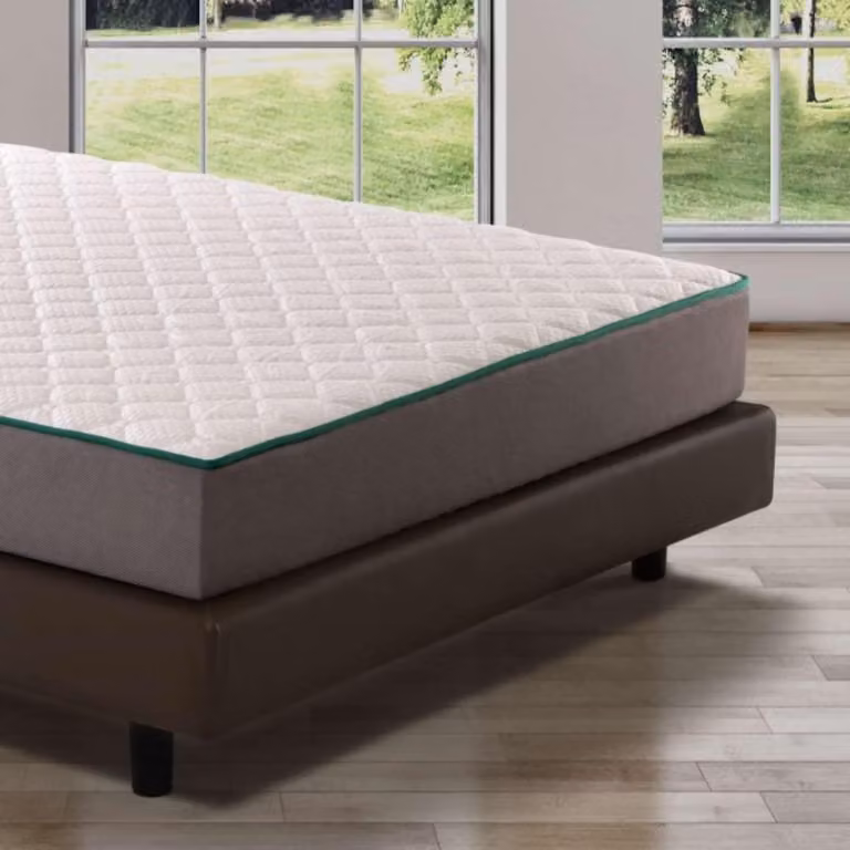 Letto singolo 80x190 cm, con materasso in memory foam ad alta densità, 23 cm di spessore, colore bianco, con effetto massaggio