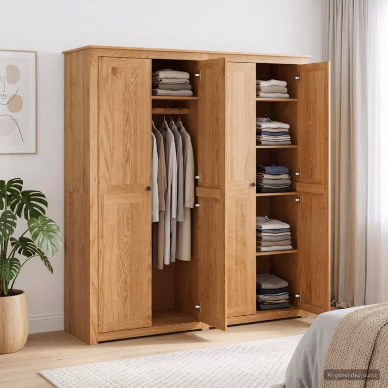 vidaXL Guardaroba PANAMA in legno di pino marrone con ante a battente L: 169 cm, P: 50 cm, H: 185 cm