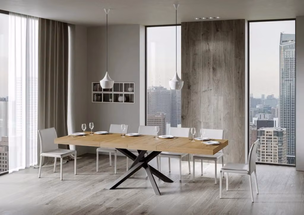 Tavolo allungabile Itamoby Volta Premium in rovere con telaio antracite L: 90 cm, P: 200-304 cm – 2