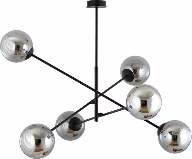 Lampadario Emibig Linear 6xE14 nero/cromo 102cm dimmerabile