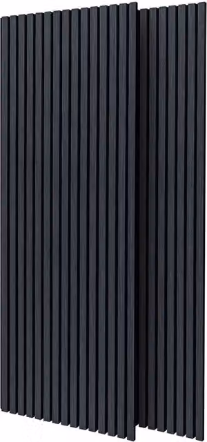 Mozart - Set di 2 pannelli fonoassorbenti decorativi in legno MDF impiallacciato, nero, H: 235 cm, L: 60 cm