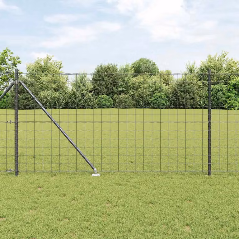 Recinzione Euro vidaXL in acciaio rivestito in PVC grigio antracite, L: 10 m, H: 1 m