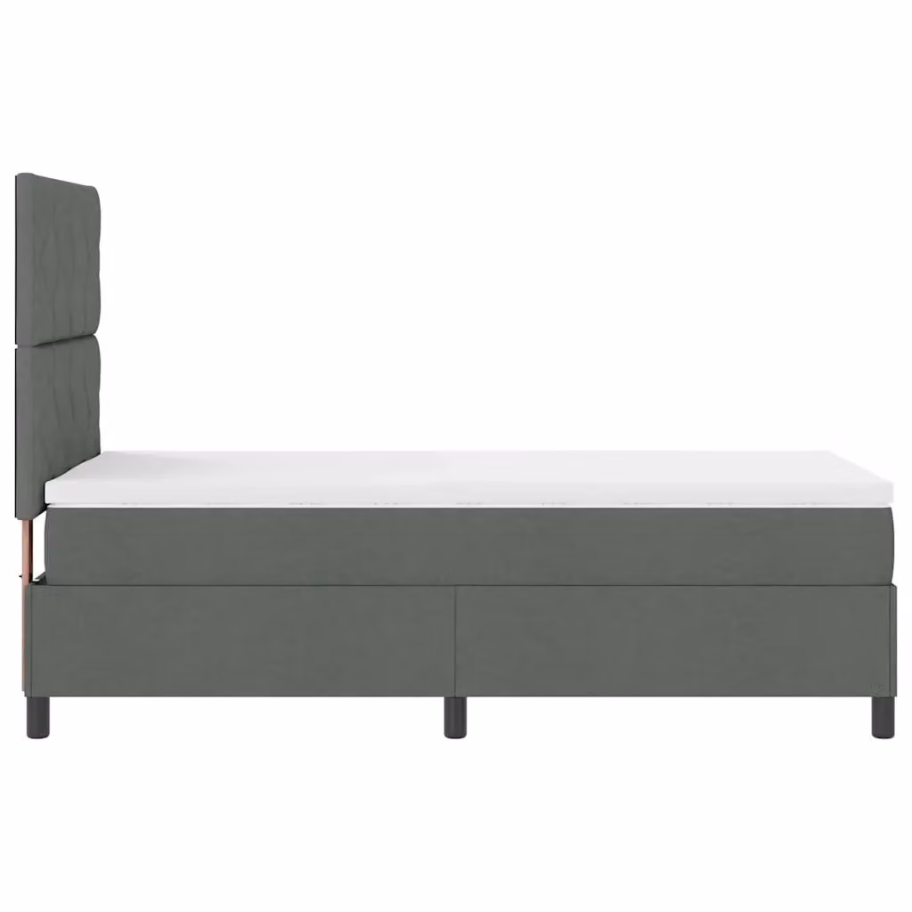 Letto a molle con testiera vidaXL in tessuto grigio, L/P/H: 100 x 200 x 203 cm – 2