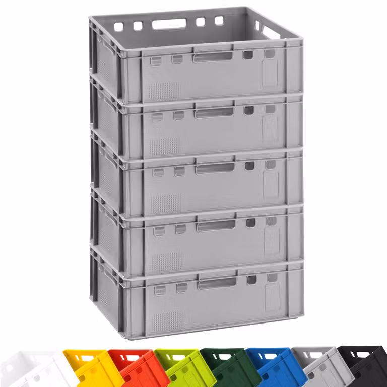 5x cassa per carne E2 cassa per carne Eurobox 60x40x20cm per alimenti, robusta, impilabile | casse di stoccaggio, casse impilabili, cassa per macelleria Germany