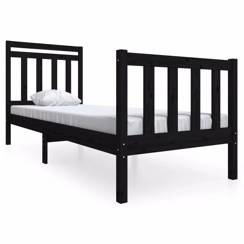 Giroletto vidaXL in legno massello di pino nero L 195,5 cm x P 81 cm x H 15 cm – 2