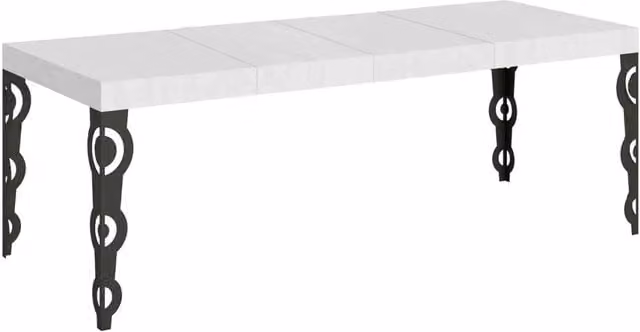 Tavolo allungabile Itamoby Karamay Premium rettangolare in bianco frassino con gambe antracite L: 160-264 cm, P: 90 cm – 1
