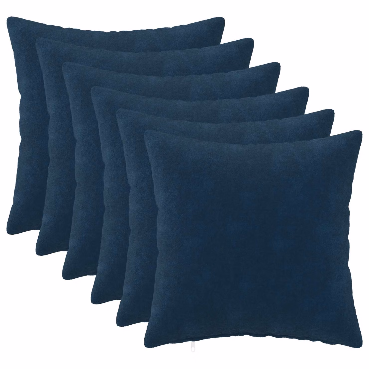 Set di 6 cuscini vidaXL HEERLEN in microfibra blu, lavabili e con rivestimento rimovibile, 50 x 50 cm