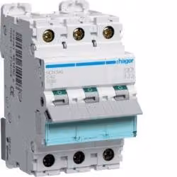 Interruttore Hager LS 3 poli 10kA/15kA C-40A 3M NCN340