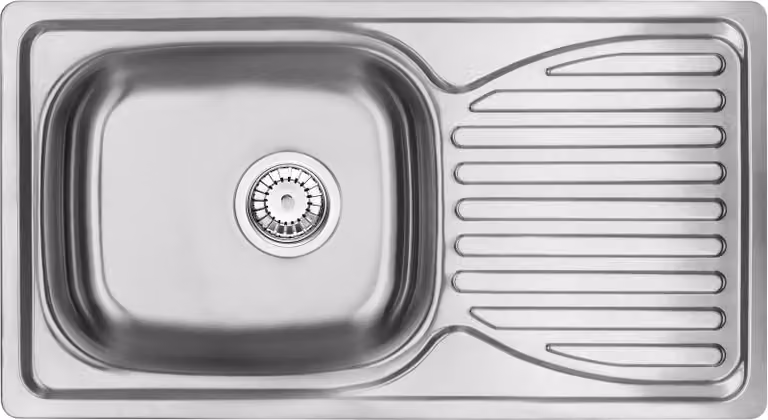 1-bowl steel sink with drainer