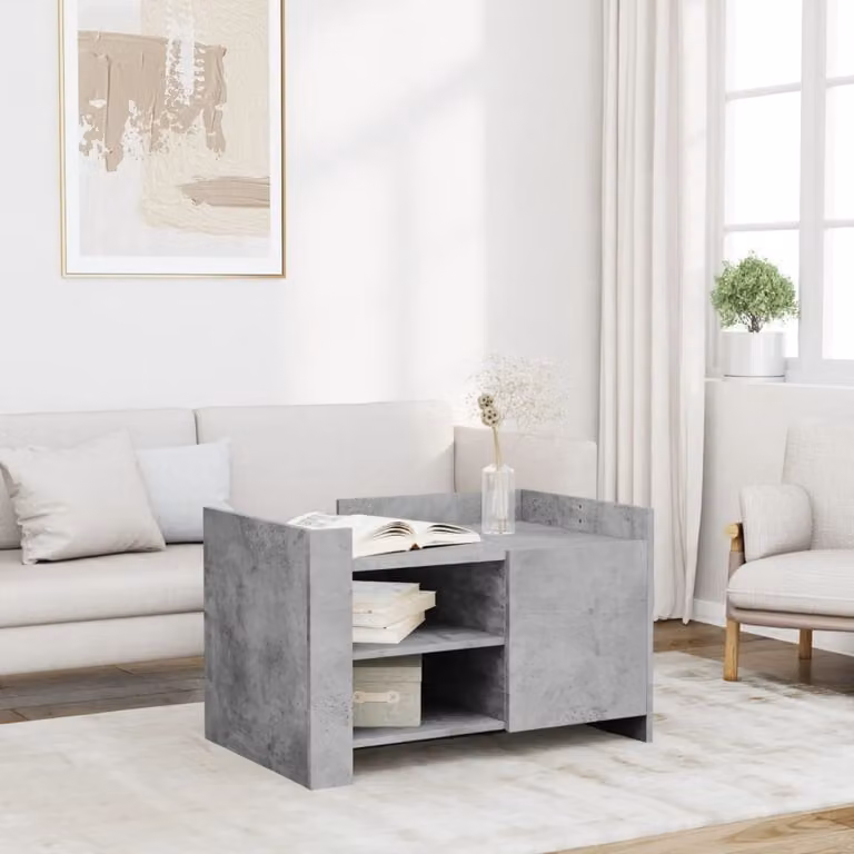 Maison Exclusive - Tavolino grigio cemento 80x50x50 cm Materiale ligneo