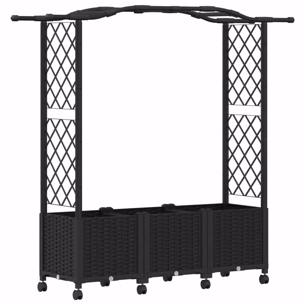 Letto rialzato con griglia e tetto vidaXL nero L 164 x P 40 x H 144 cm – 2