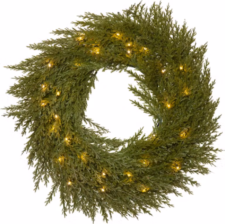 Ghirlanda di abete Thuja con timer 30 LED Ø 45 cm