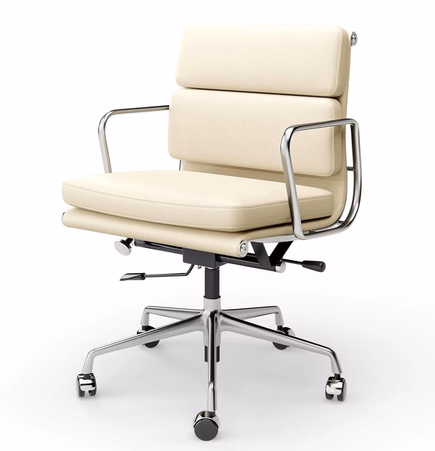 Sedia da ufficio – Sedia direzionale ergonomica con rotelle – Comoda sedia girevole con rivestimento effetto pelle