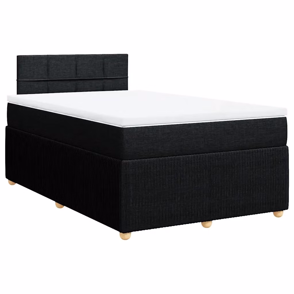 Letto Ibrido vidaXL con Giroletto a Molle e Materasso Nero e Bianco in Tessuto e Legno di Pino L/P/H: 120 x 190 x 100,5 cm – 2