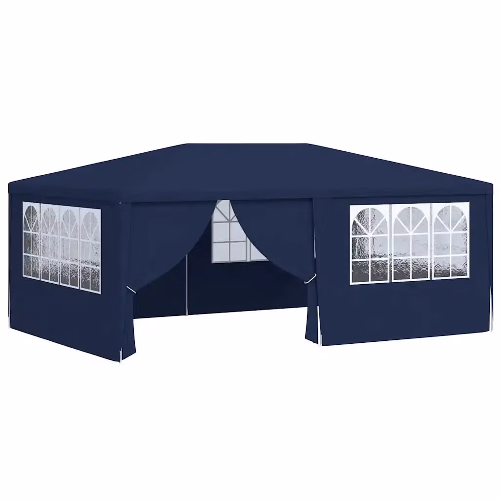 Gazebo Professionale Videx Blu con Pareti e Finestre L: 400 cm, P: 400 cm, H: 270 cm – 2