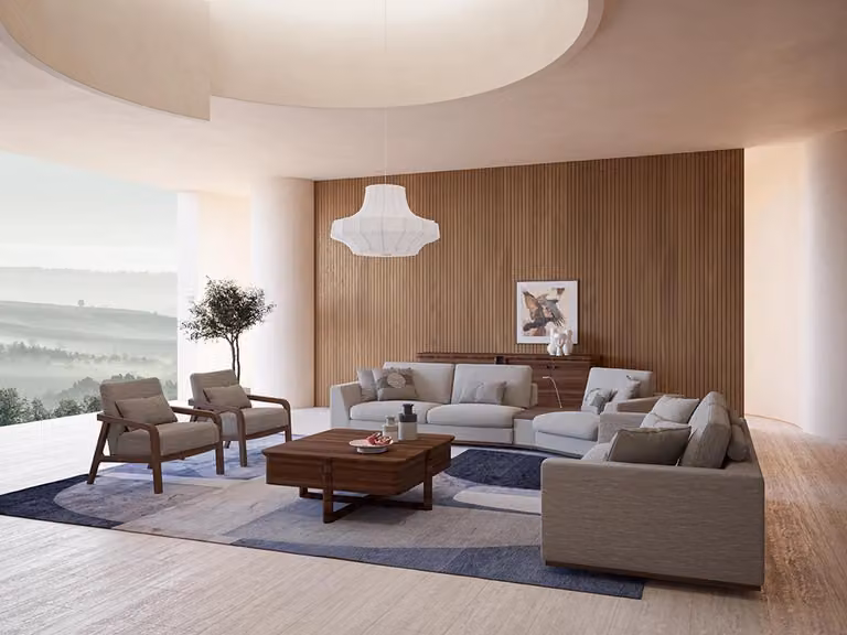 Wohnzimmer Set 4tlg Zweisitzer mit Dreisitzer Sofa Polster Textil 2x Sessel