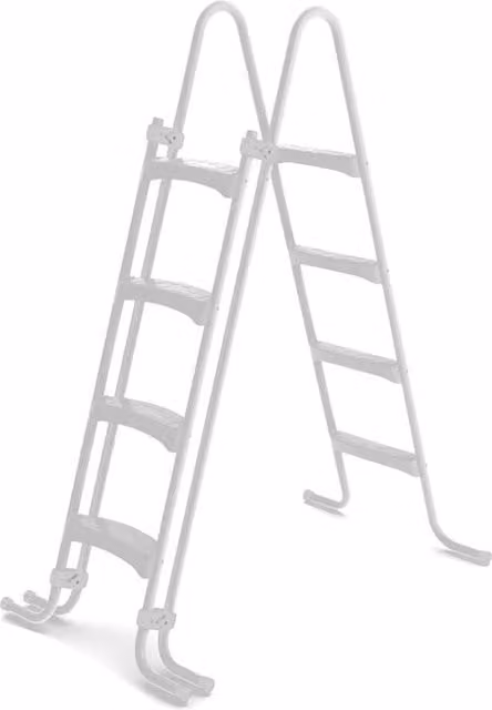 Scaletta di sicurezza BSVILLAGE in acciaio zincato e plastica, colore bianco, Altezza: 130 cm