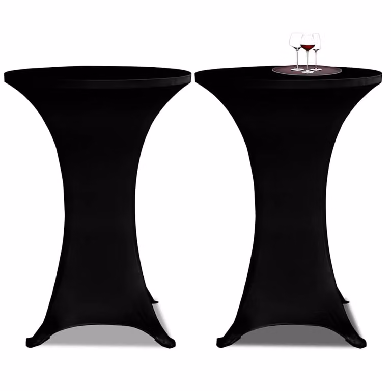 Set di 2 copritavoli vidaXL in tessuto elasticizzato nero, diametro 80 cm