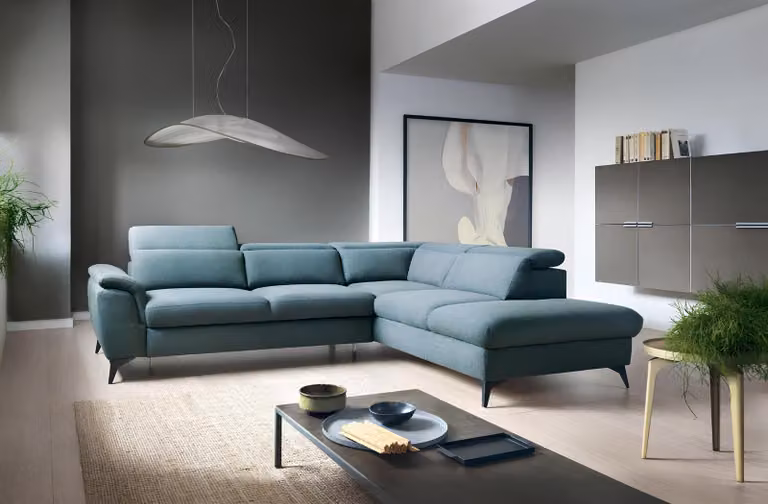 Wohnzimmer L-Form Modern Grün Design Sofas Ecksofa Polsterung Couch Textil