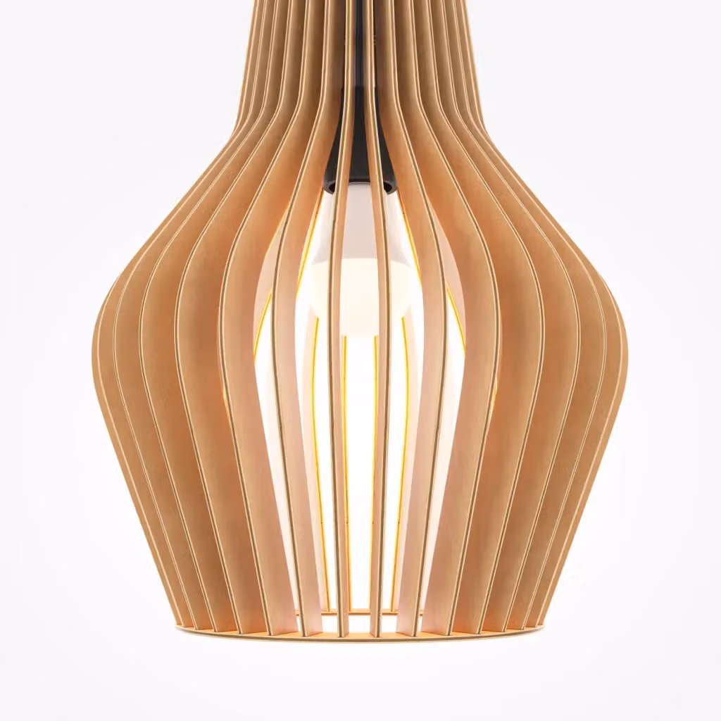 Maytoni Lampada a Sospensione Moderna Roots in Metallo e Legno, Colore Nero e Beige, E27 40W, Altezza Regolabile – 2