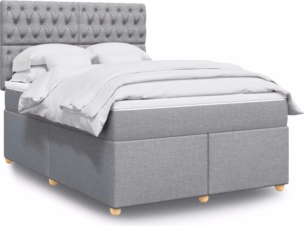 Maison Exclusive - Giroletto a Molle con Materasso Grigio Chiaro 140x190cm Tessuto