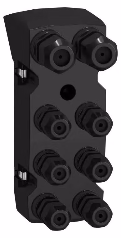 Modulo di collegamento Schneider Electric EtherCAT/EtherNet, 4 ingressi e 2 uscite in modalità Source, morsetti, Lexium 32i VW3M9110