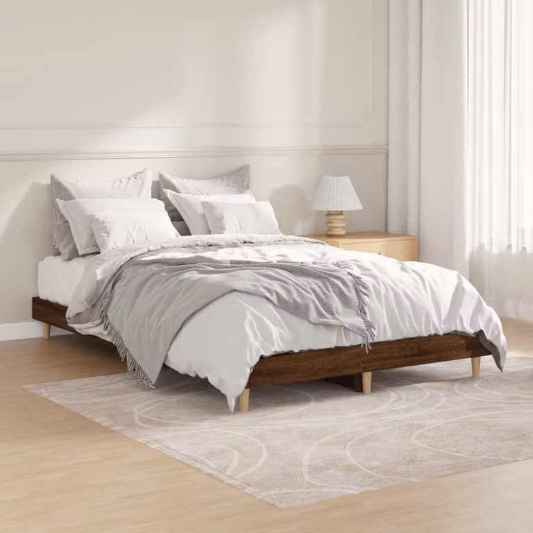 Giroletto vidaXL in legno marrone con doghe fisse in legno e MDF L/P/H: 120 x 200 x 193 cm
