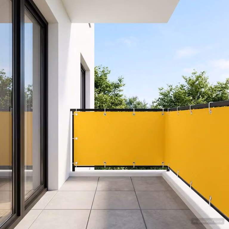 vidaXL Schermo di Privacy per Balcone Giallo L: 300 cm, H: 150 cm