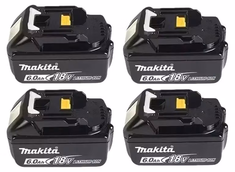 Batterie, capacità 6,0 Ah, compatibili con utensili da 18V, confezione da 4