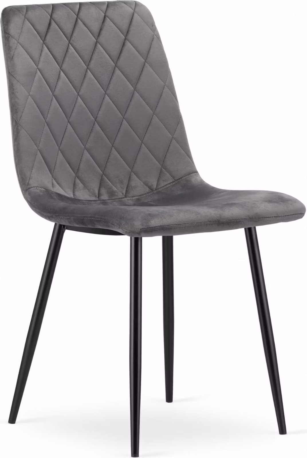 Sedia da pranzo Sedia da salotto Sedia con seduta in velluto e gambe in metallo nero, per soggiorno, ufficio, camera da letto o sala da pranzo, grigia 1 sedia