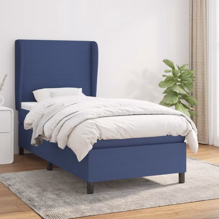 Maison Exclusive - Giroletto a Molle con Materasso Blu 90x190 cm in Tessuto