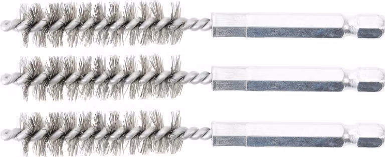 BGS spazzola in acciaio 12 mm esagono esterno 6,3 mm (1/4") 3 pezzi - 3078-12-S
