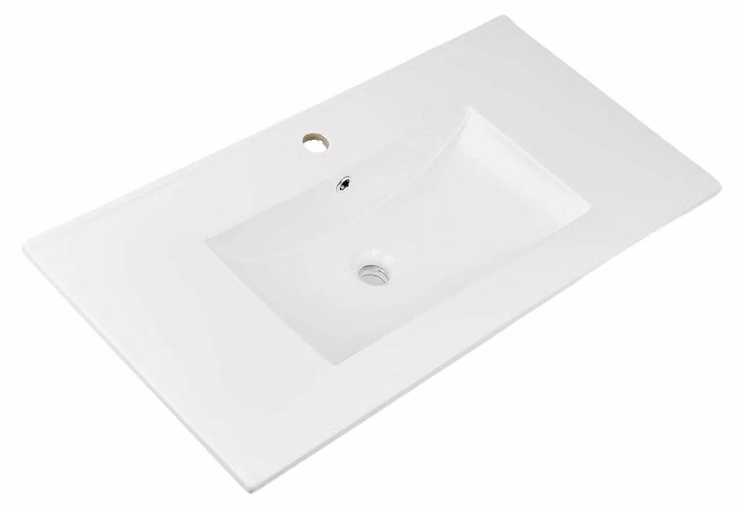 Lavabo in Vetroceramica - Lavabo da appoggio - Forma rotonda - 76 x 46 x 17 cm - Foro singolo - 12 litri - Bianco