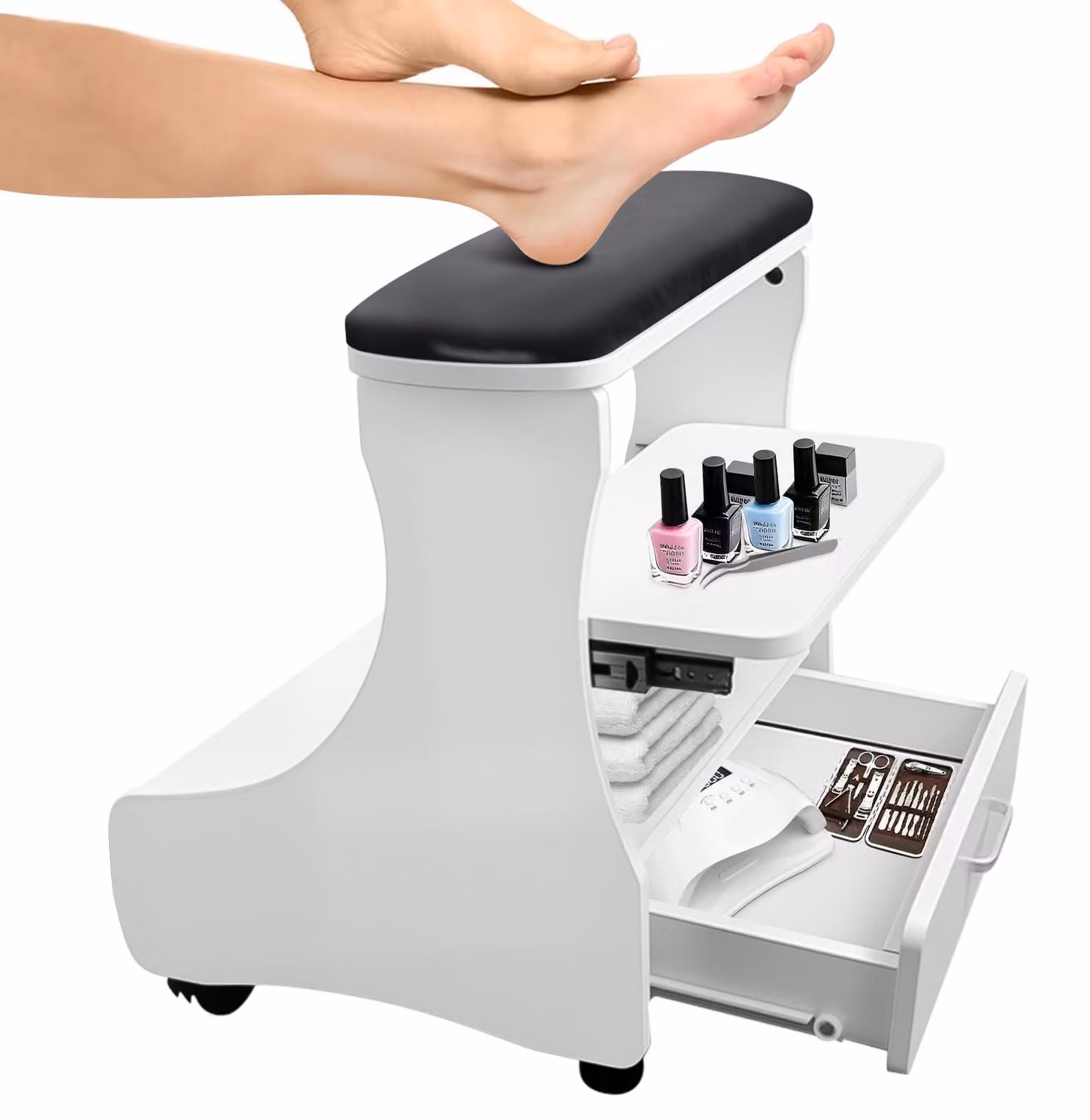 Supporto per pedicure con ruote, ideale per uso domestico e professionale