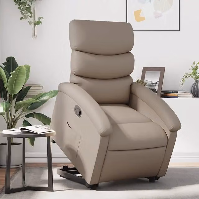 Divano Sedia-Poltrona Alzapersona Reclinabile Cappuccino in Similpelle 856886