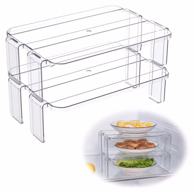 2 organizer per la cucina con ripiani impilabili per armadi