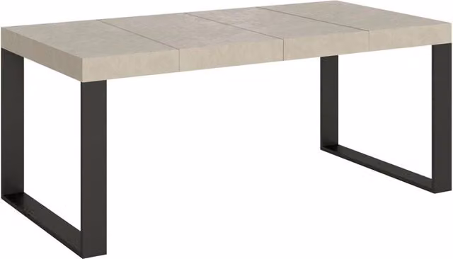 Tavolo allungabile Tekno Premium Cashmere con gambe antracite L/P/H: 140 x 90 x 77 cm (estendibile fino a 244 cm)