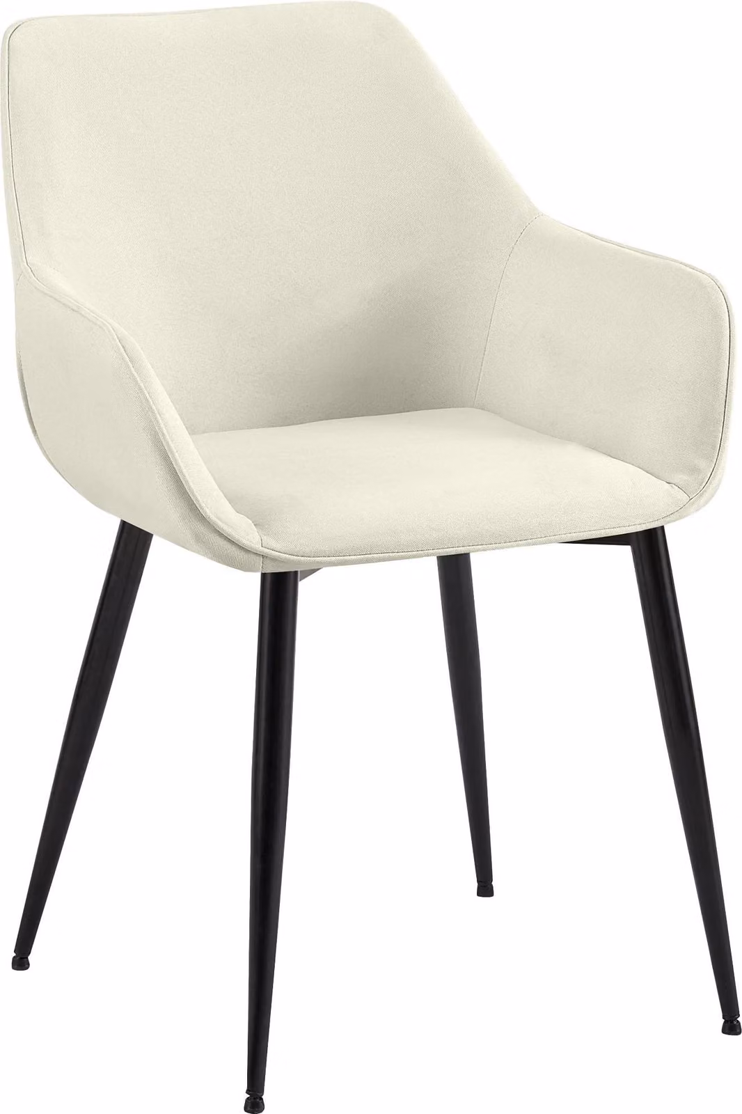 Sedia da pranzo Vessa, imbottita e con schienale, resistente fino a 150 kg, rivestita in tessuto color crema