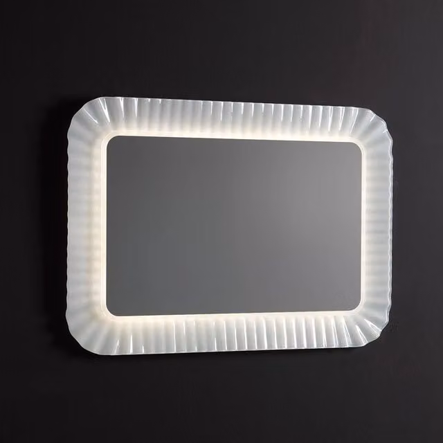 Specchio con cornice in vetro fuso 94x68