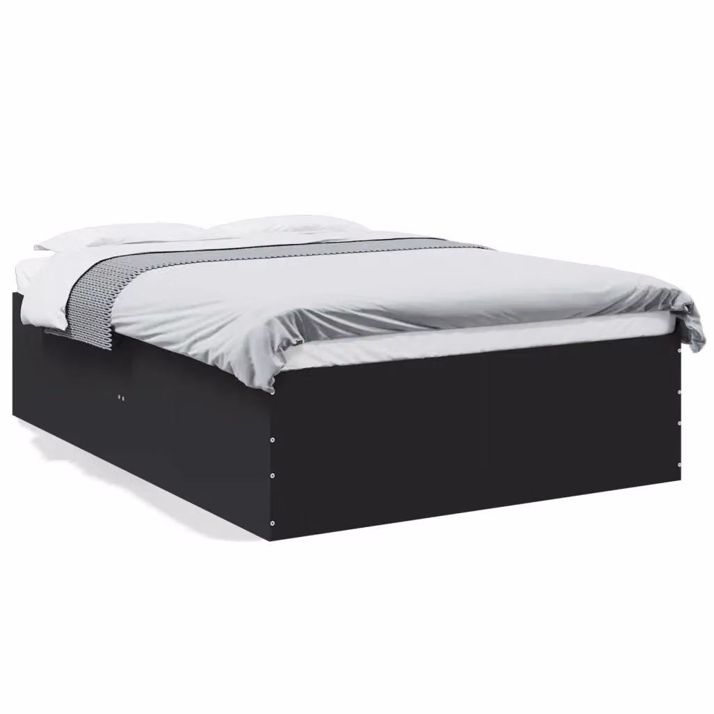 Letto con contenitore e doghe in legno nero vidaXL 140 x 190 cm – 2