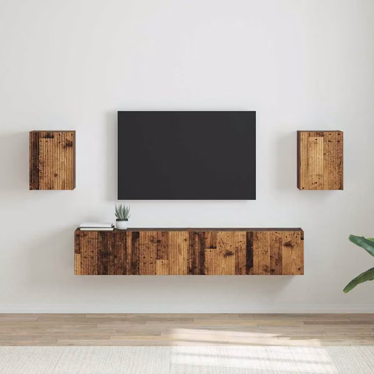 Set di 2 supporti per TV da parete vidaXL in legno ingegnerizzato marrone stile moderno