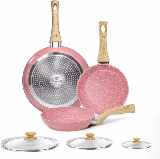 Set di pentole in acciaio inossidabile 6 pezzi - adatto per induzione - PFOA libero