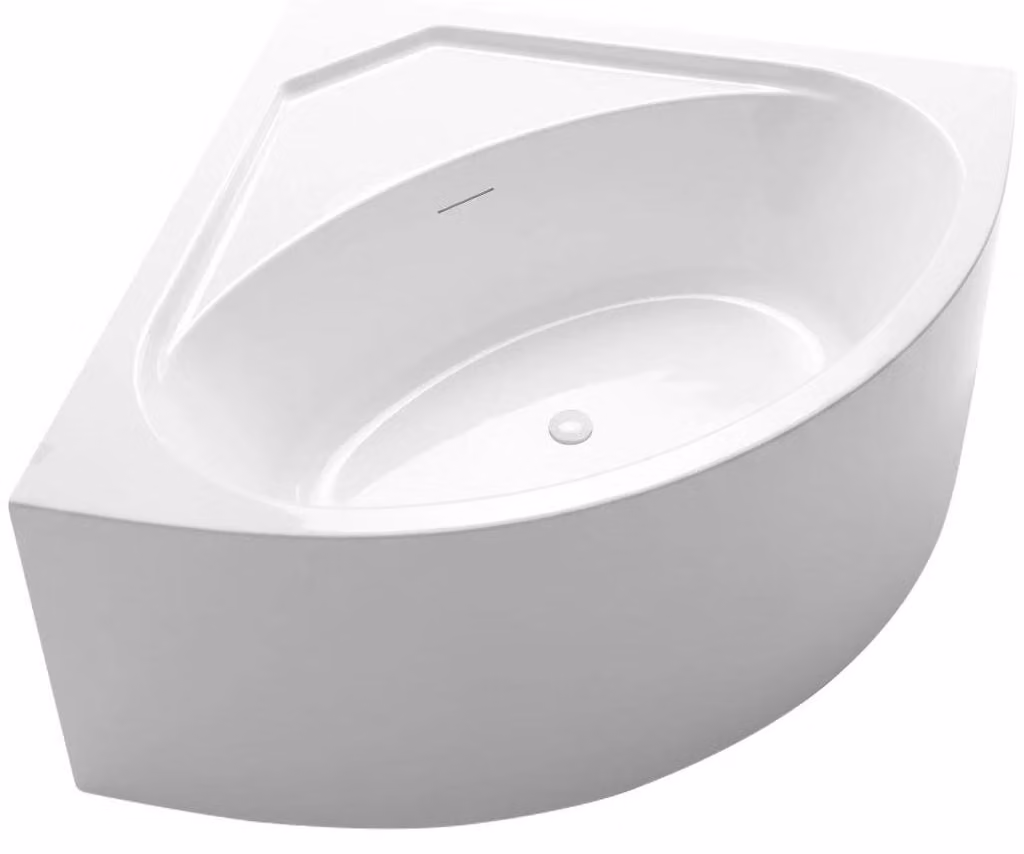 CERANO - Vasca da bagno freestanding in acrilico Cora, angolare - bianco lucido - 134x134 cm
