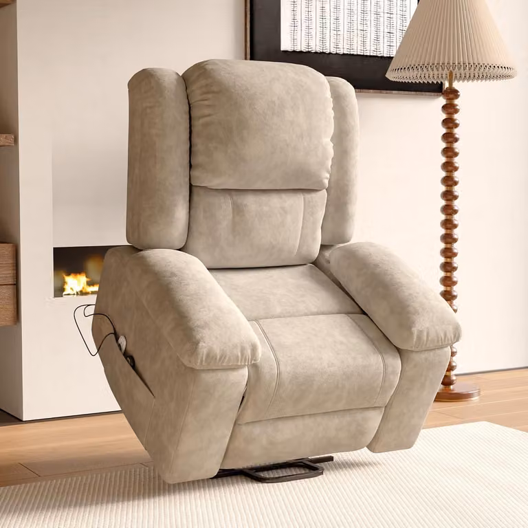 Poltrona reclinabile elettrica in tessuto - Girs - L93 x L102 x H106 cm - Grigio
