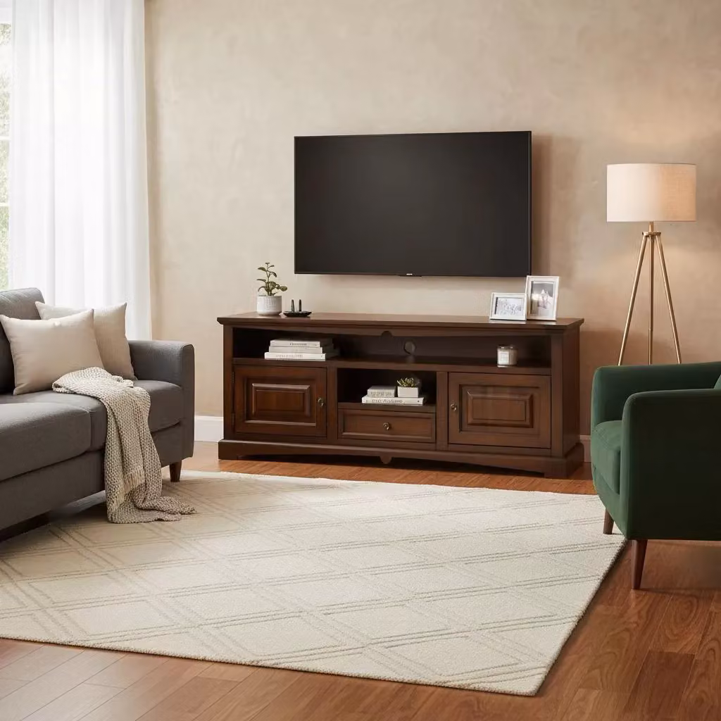Mobile porta TV Goccia classico in legno tinta noce Mobili 2G L: 170 cm, P: 46 cm, H: 69 cm – 2