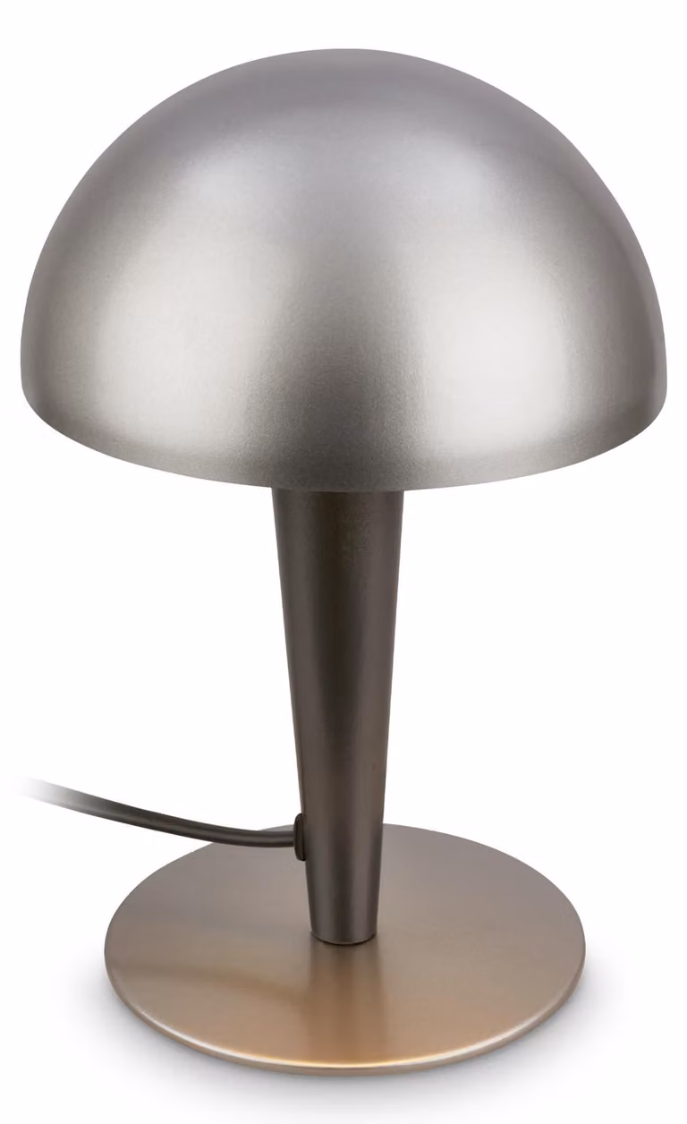 BRILONER - Lampada da tavolo in metallo con interruttore a cavo, colore antracite, finitura metallo-titanio, altezza 22,5 cm